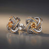 Celtic Knot™ Earrings — 18K White Gold | Citrine