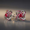 Celtic Knot™ Earrings — 18K White Gold | Ruby