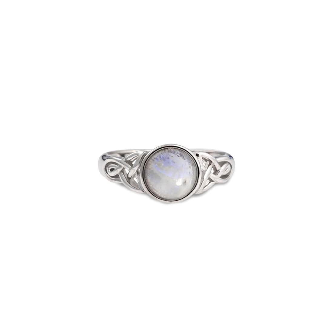 Celtic Mother 18K White Gold Moonstone Ring